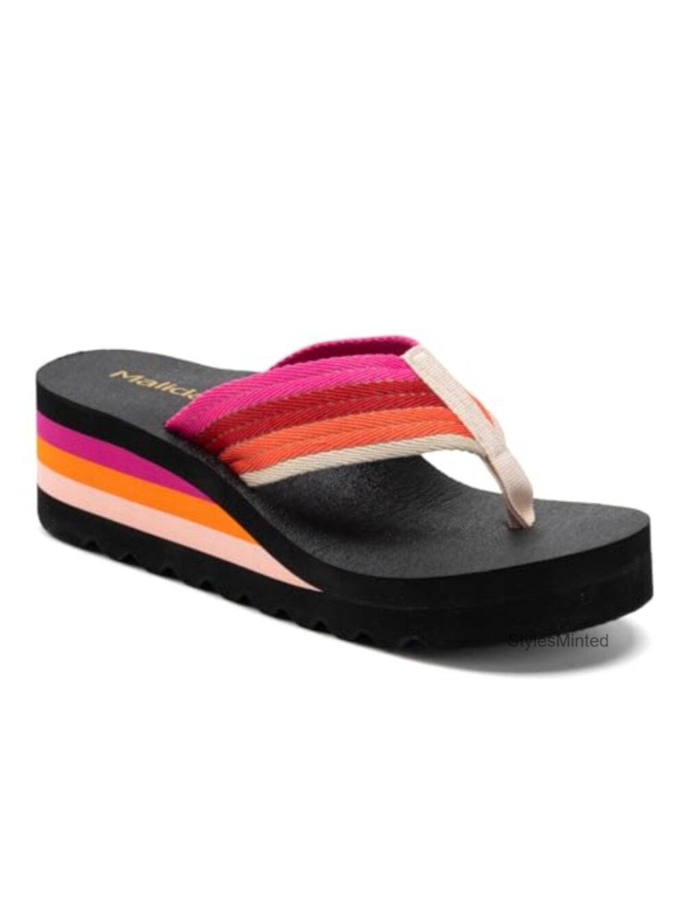 Womens Platform Flip Flops Cushion Soft Wedge Arch Support Sandals with Rubber